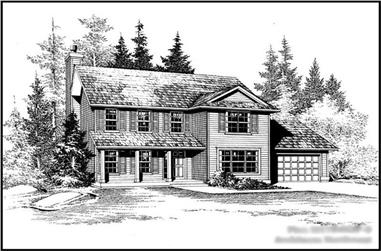 4-Bedroom, 1785 Sq Ft Colonial Home Plan - 115-1073 - Main Exterior