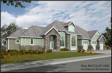 4-Bedroom, 4372 Sq Ft European House Plan - 115-1155 - Front Exterior