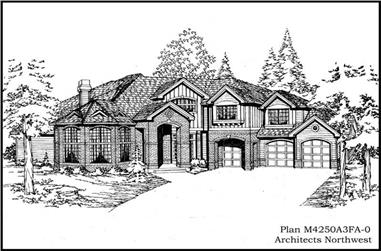 4-Bedroom, 4250 Sq Ft European Home Plan - 115-1166 - Main Exterior