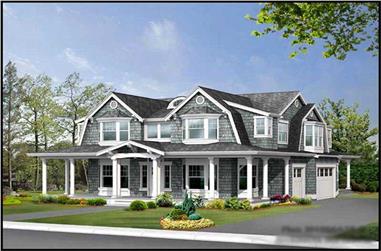 4-Bedroom, 4566 Sq Ft Country Home Plan - 115-1176 - Main Exterior