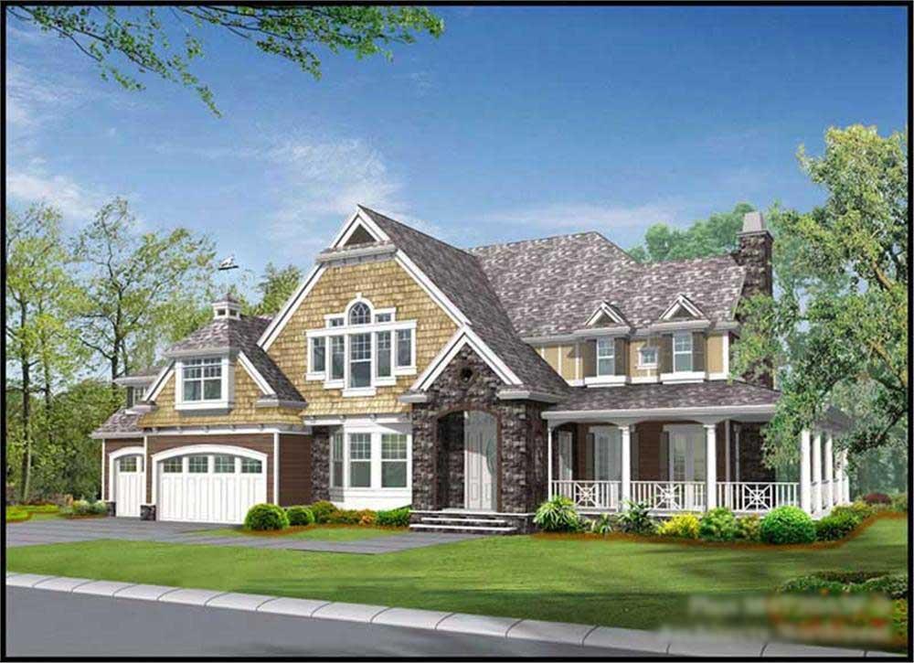 Front elevation of Country home (ThePlanCollection: House Plan #115-1187)