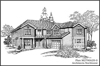 4-Bedroom, 2790 Sq Ft Multi-Level House Plan - 115-1209 - Front Exterior