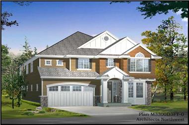 4-Bedroom, 3220 Sq Ft Traditional Home Plan - 115-1216 - Main Exterior