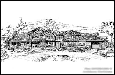 4-Bedroom, 4530 Sq Ft Country Home Plan - 115-1221 - Main Exterior