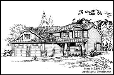 4-Bedroom, 2429 Sq Ft Ranch House Plan - 115-1310 - Front Exterior