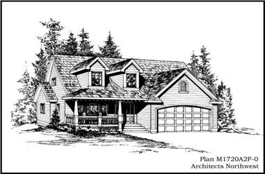 3-Bedroom, 1720 Sq Ft Ranch Home Plan - 115-1316 - Main Exterior