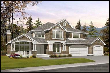 5-Bedroom, 4377 Sq Ft Shingle House Plan - 115-1319 - Front Exterior