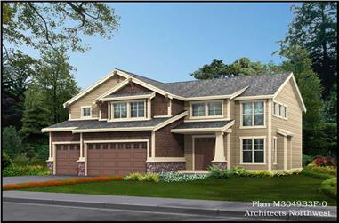 4-Bedroom, 3049 Sq Ft Contemporary House Plan - 115-1322 - Front Exterior