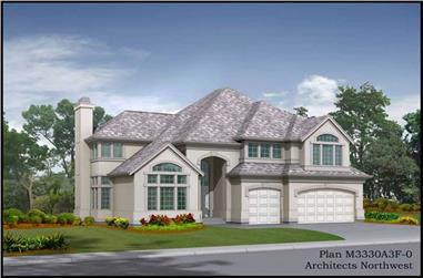 4-Bedroom, 3330 Sq Ft Contemporary Home Plan - 115-1332 - Main Exterior