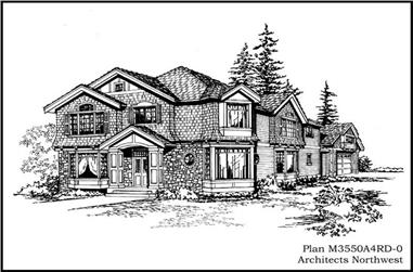 3-Bedroom, 3550 Sq Ft Country House Plan - 115-1334 - Front Exterior