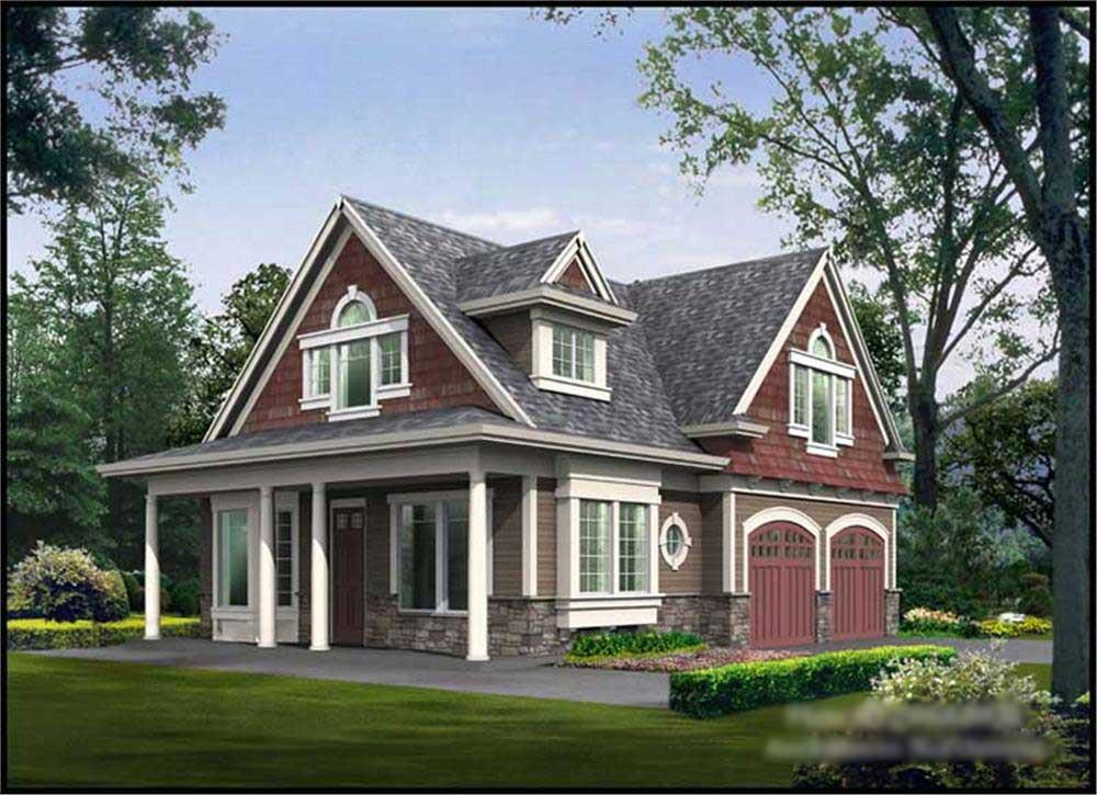 Front elevation of Ranch home (ThePlanCollection: House Plan #115-1355)