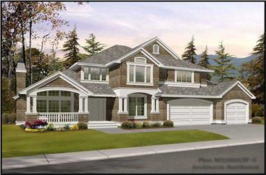 4-Bedroom, 3280 Sq Ft Shingle House Plan - 115-1376 - Front Exterior
