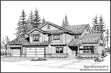 3-Bedroom, 2465 Sq Ft Traditional House Plan - 115-1383 - Front Exterior