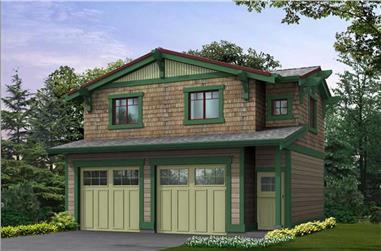 1-Bedroom, 485 Sq Ft Small House Plans - 115-1407 - Main Exterior