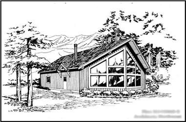 3-Bedroom, 1450 Sq Ft Log Cabin Home Plan - 115-1409 - Main Exterior