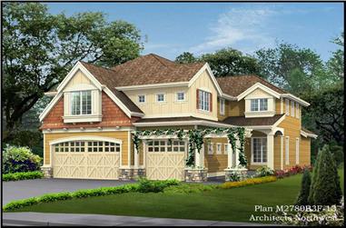 4-Bedroom, 3117 Sq Ft Cottage-Style House Plan - 115-1416 - Front Exterior