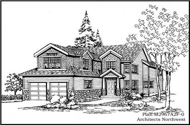 4-Bedroom, 2967 Sq Ft Traditional House Plan - 115-1418 - Front Exterior
