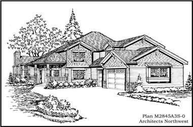 3-Bedroom, 2845 Sq Ft Country Home Plan - 115-1422 - Main Exterior