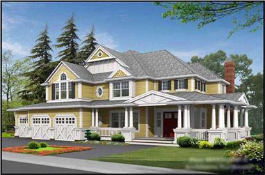 4-Bedroom, 4430 Sq Ft Country Home Plan - 115-1461 - Main Exterior