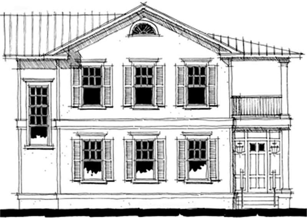 Front elevation of Coastal home (ThePlanCollection: House Plan #116-1055)
