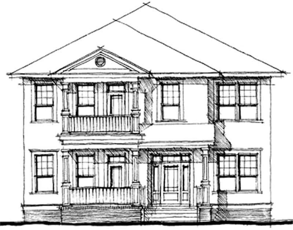 Front elevation of Southern home (ThePlanCollection: House Plan #116-1060)