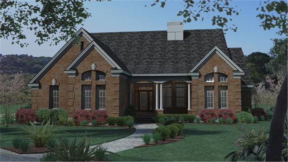 Front elevation of Traditional home (ThePlanCollection: House Plan #117-1018)