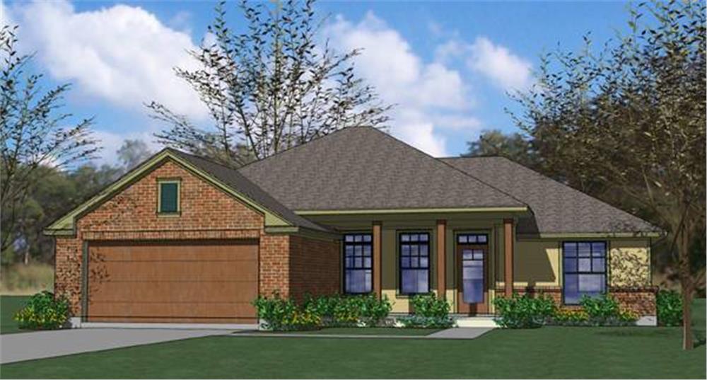 Front elevation of Small House Plans home (ThePlanCollection: House Plan #117-1035)