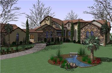 6-Bedroom, 8205 Sq Ft Luxury House Plan - 117-1053 - Front Exterior