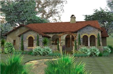 3-Bedroom, 1780 Sq Ft Tuscan Home Plan - 117-1055 - Main Exterior