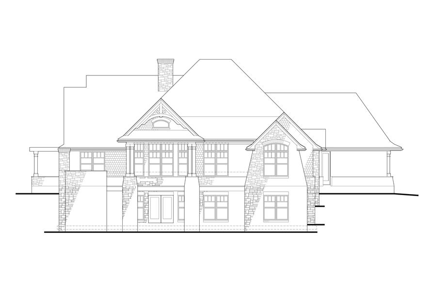 Home Plan Rear Elevation of this 3-Bedroom,2091 Sq Ft Plan -117-1092