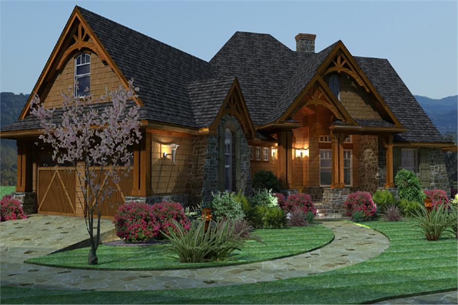 Home Plan Left Elevation of this 3-Bedroom,2091 Sq Ft Plan -117-1092