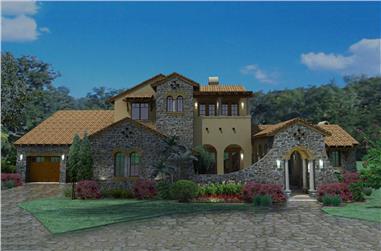 4-Bedroom, 3691 Sq Ft Luxury House Plan - 117-1093 - Front Exterior