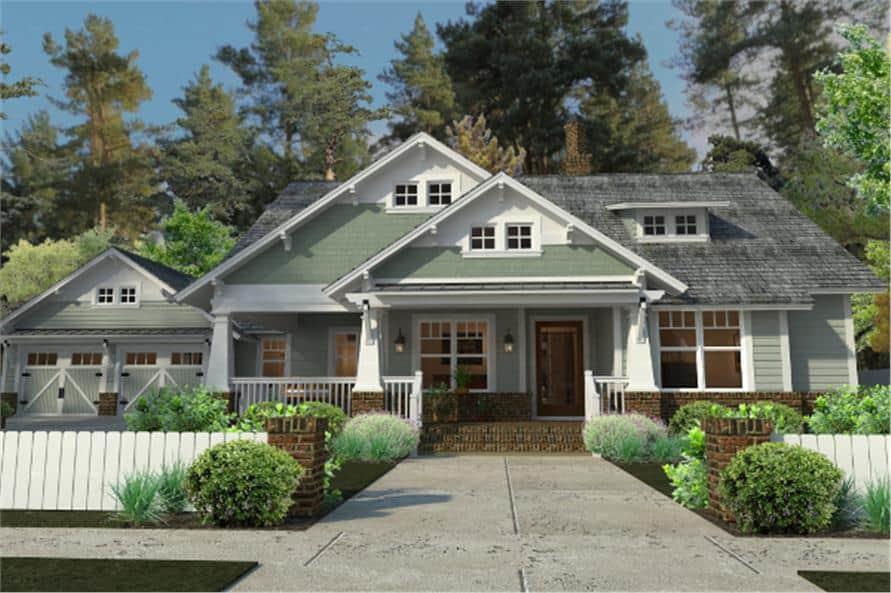 117-1095: Home Plan 3D Image-Front View