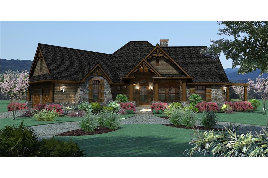 117-1107: Home Plan Rendering-Front View