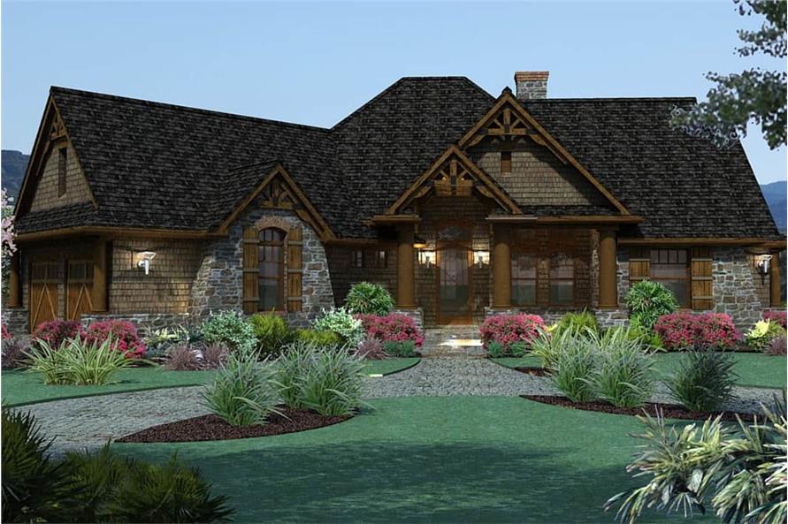 117-1107: Home Plan Rendering-Front View
