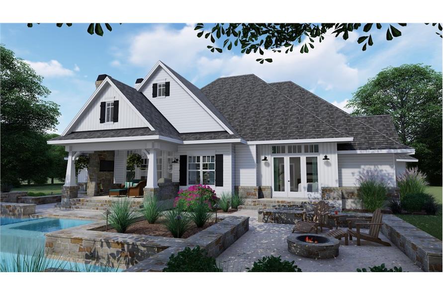 Home Plan Rear Elevation of this 3-Bedroom,2504 Sq Ft Plan -117-1128
