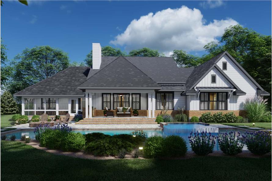 Rear View of this 4-Bedroom,3077 Sq Ft Plan -117-1142
