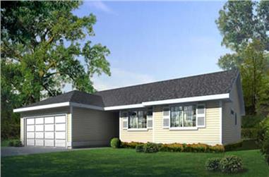 3-Bedroom, 1252 Sq Ft Ranch House Plan - 119-1013 - Front Exterior