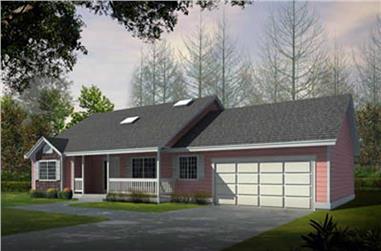 2-Bedroom, 1636 Sq Ft Country Home Plan - 119-1015 - Main Exterior