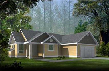 3-Bedroom, 1352 Sq Ft Country House Plan - 119-1018 - Front Exterior