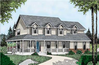 3-Bedroom, 2184 Sq Ft Country House Plan - 119-1019 - Front Exterior