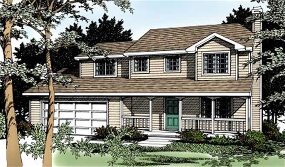 Front elevation of Country home (ThePlanCollection: House Plan #119-1024)