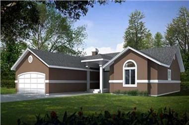 3-Bedroom, 1601 Sq Ft House Plan - 119-1026 - Front Exterior