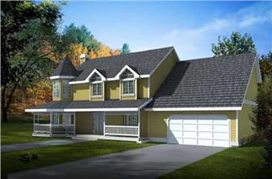 4-Bedroom, 2524 Sq Ft Country House Plan - 119-1038 - Front Exterior