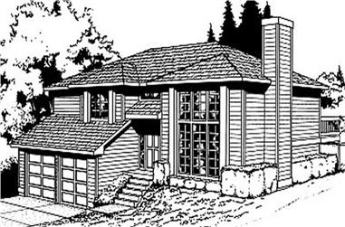 4-Bedroom, 1143 Sq Ft Contemporary House Plan - 119-1049 - Front Exterior