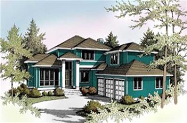 4-Bedroom, 2937 Sq Ft Contemporary House Plan - 119-1059 - Front Exterior