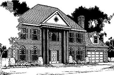 3-Bedroom, 2874 Sq Ft Colonial House Plan - 119-1060 - Front Exterior