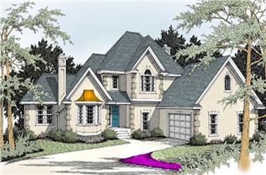 4-Bedroom, 2406 Sq Ft French House Plan - 119-1062 - Front Exterior