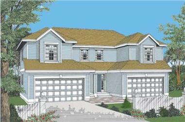 3-Bedroom, 1398 Sq Ft Multi-Unit House Plan - 119-1082 - Front Exterior