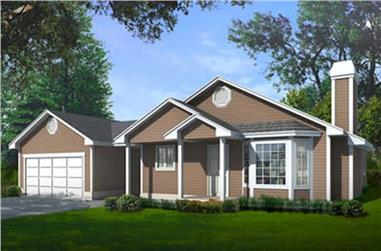 3-Bedroom, 1304 Sq Ft Ranch House Plan - 119-1094 - Front Exterior